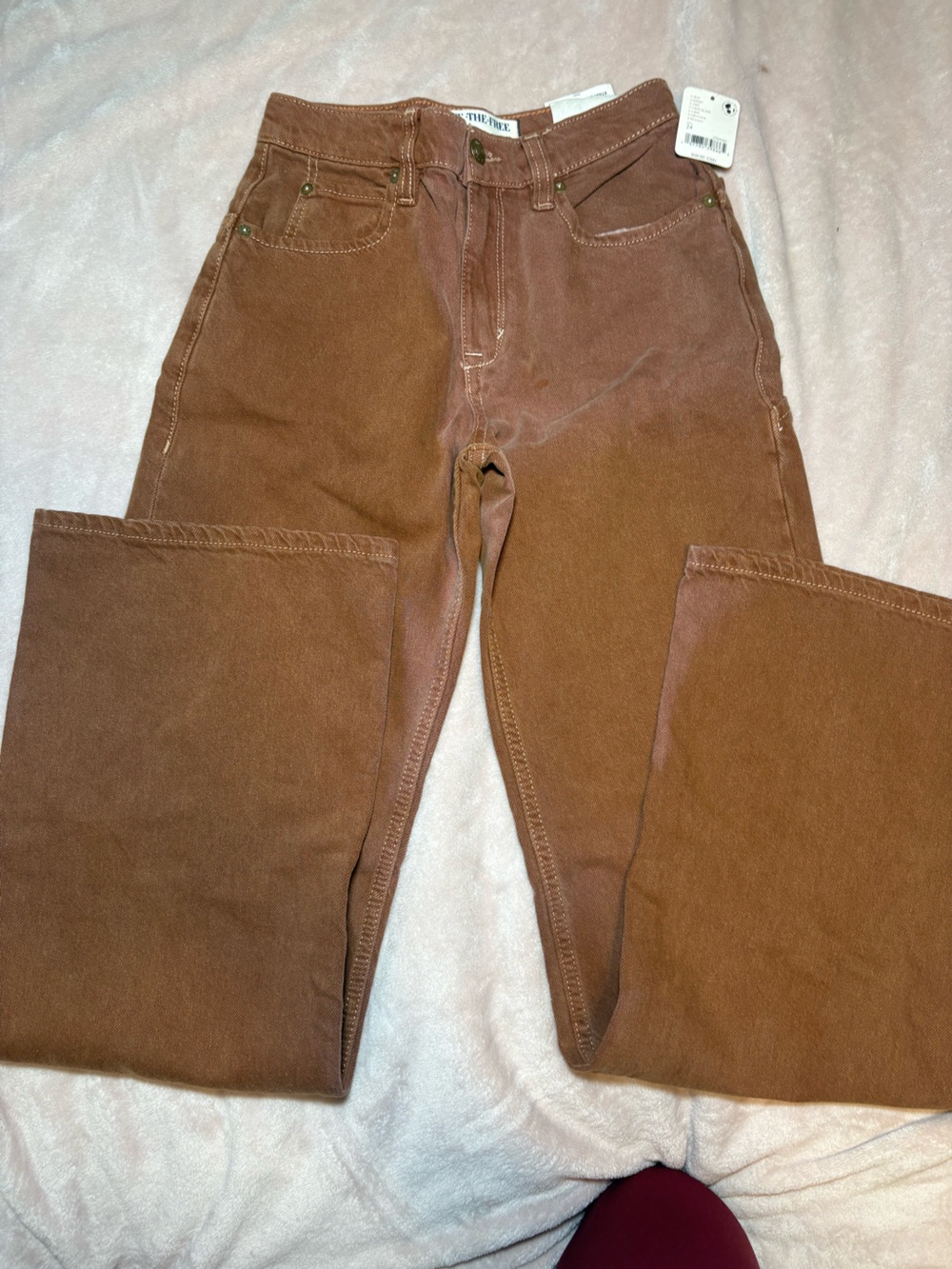 Free People Chocolate Brown Wide Leg Jeans